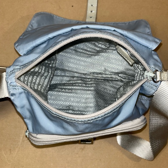 Prada blue nylon triangle logo vela crossbody bag - Picture 5 of 15